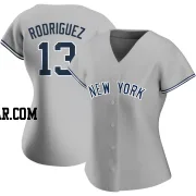 Alex Rodriguez Women's New York Yankees Gray Authentic Road Name Jersey