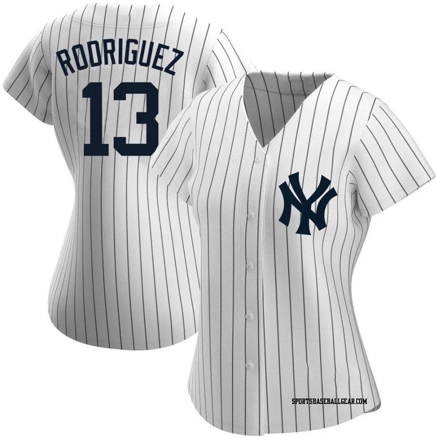 Alex Rodriguez Women's New York Yankees White Authentic Home Name Jersey