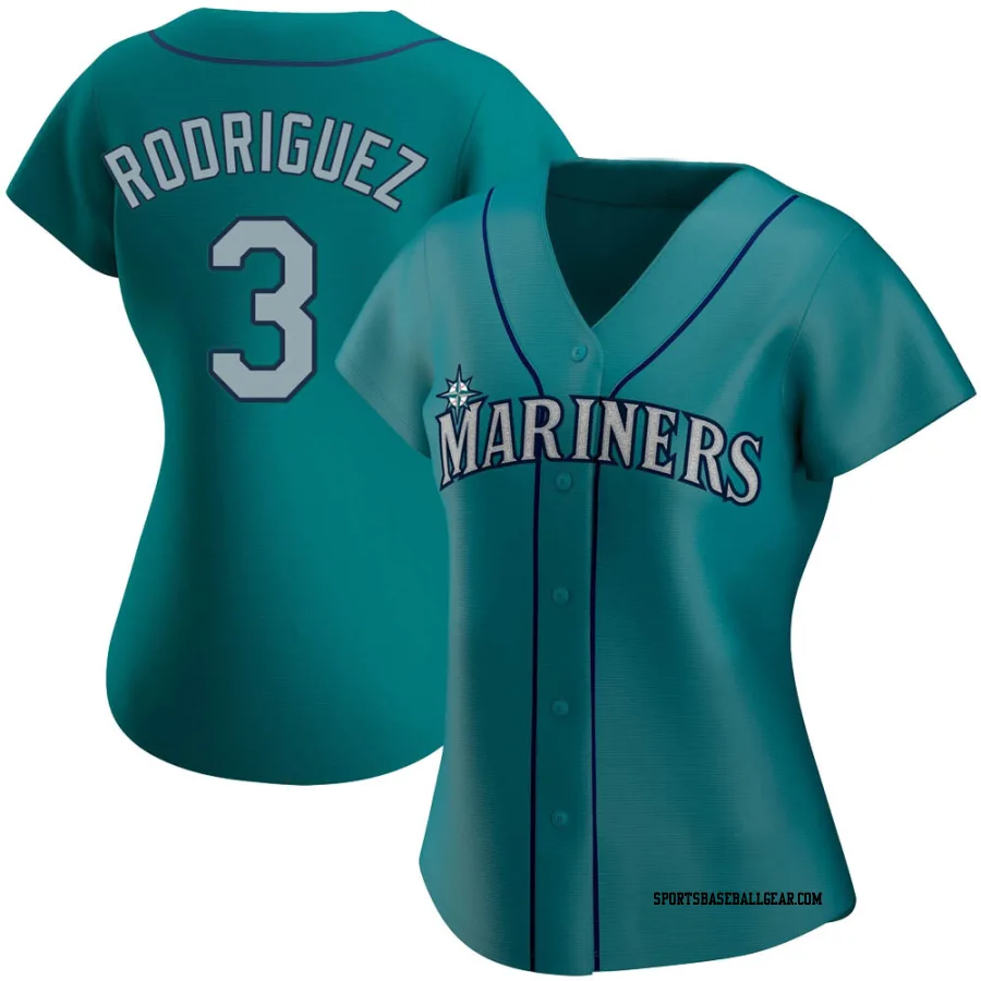 Alex Rodriguez Women's Seattle Mariners Aqua Authentic Alternate Jersey