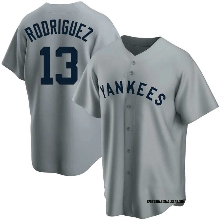 Alex Rodriguez Youth New York Yankees Gray Replica Road Cooperstown Collection Jersey