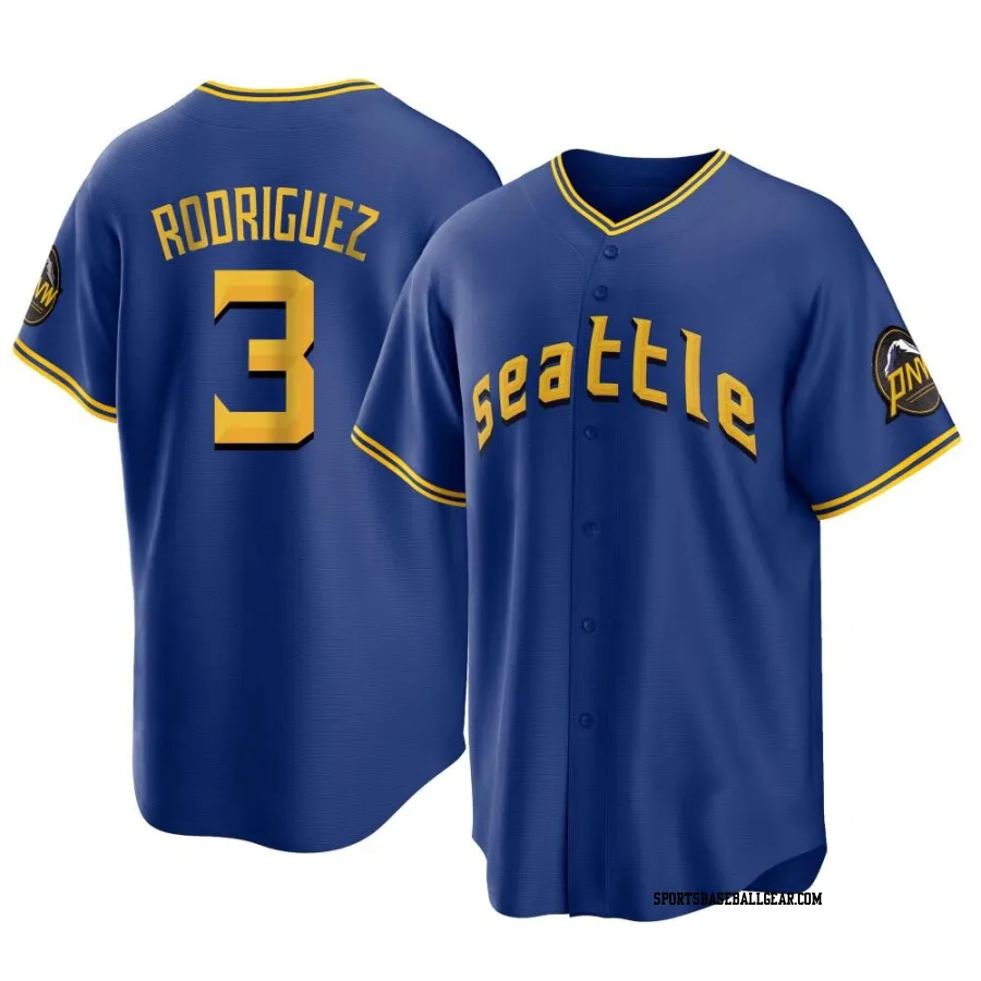 Alex Rodriguez Youth Seattle Mariners Royal Replica 2023 City Connect Jersey