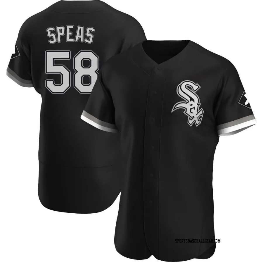 Alex Speas Men's Chicago White Sox Black Authentic Alternate Jersey