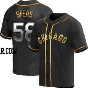 Alex Speas Men's Chicago White Sox Black Golden Replica Alternate Jersey