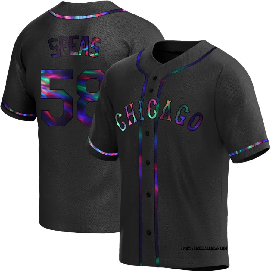 Alex Speas Men's Chicago White Sox Black Holographic Replica Alternate Jersey