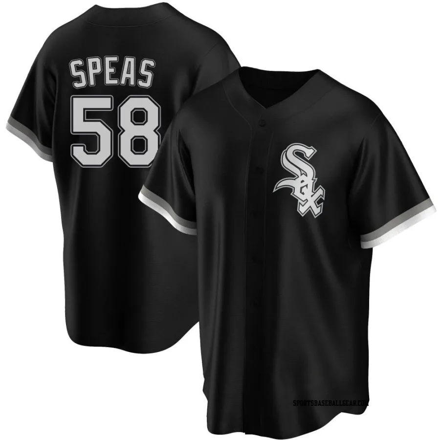 Alex Speas Men's Chicago White Sox Black Replica Alternate Jersey