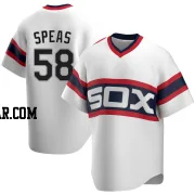 Alex Speas Men's Chicago White Sox White Replica Cooperstown Collection Jersey