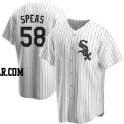 Alex Speas Men's Chicago White Sox White Replica Home Jersey