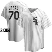 Alex Speas Men's Chicago White Sox White Replica Home Jersey