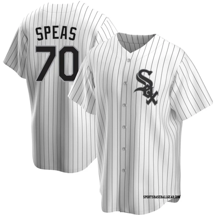 Alex Speas Men's Chicago White Sox White Replica Home Jersey