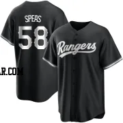 Alex Speas Men's Texas Rangers Black/White Replica Jersey