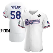 Alex Speas Men's Texas Rangers White Authentic Home 2023 World Series Jersey