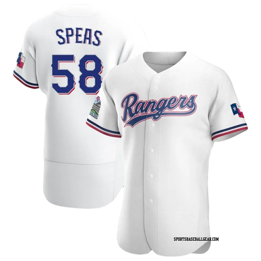 Alex Speas Men's Texas Rangers White Authentic Home Jersey