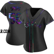 Alex Speas Women's Chicago White Sox Black Holographic Replica Alternate Jersey