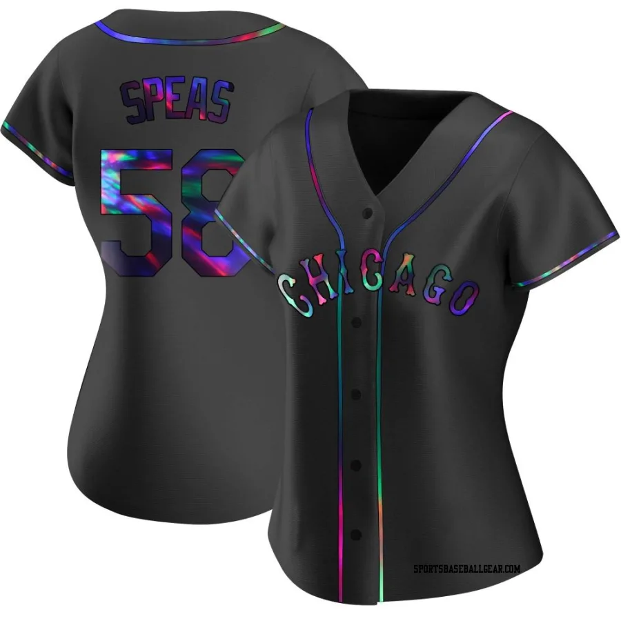 Alex Speas Women's Chicago White Sox Black Holographic Replica Alternate Jersey