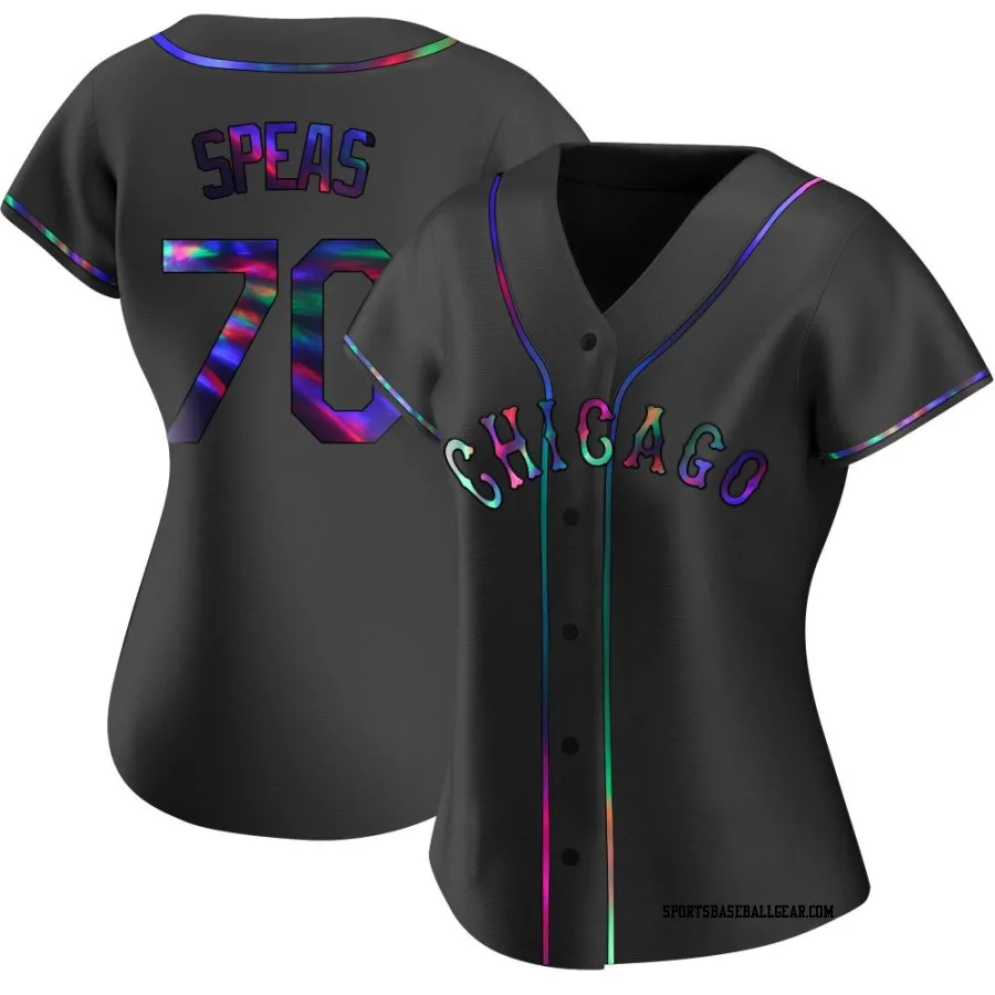 Alex Speas Women's Chicago White Sox Black Holographic Replica Alternate Jersey