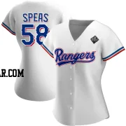 Alex Speas Women's Texas Rangers White Authentic Home 2023 World Series Jersey