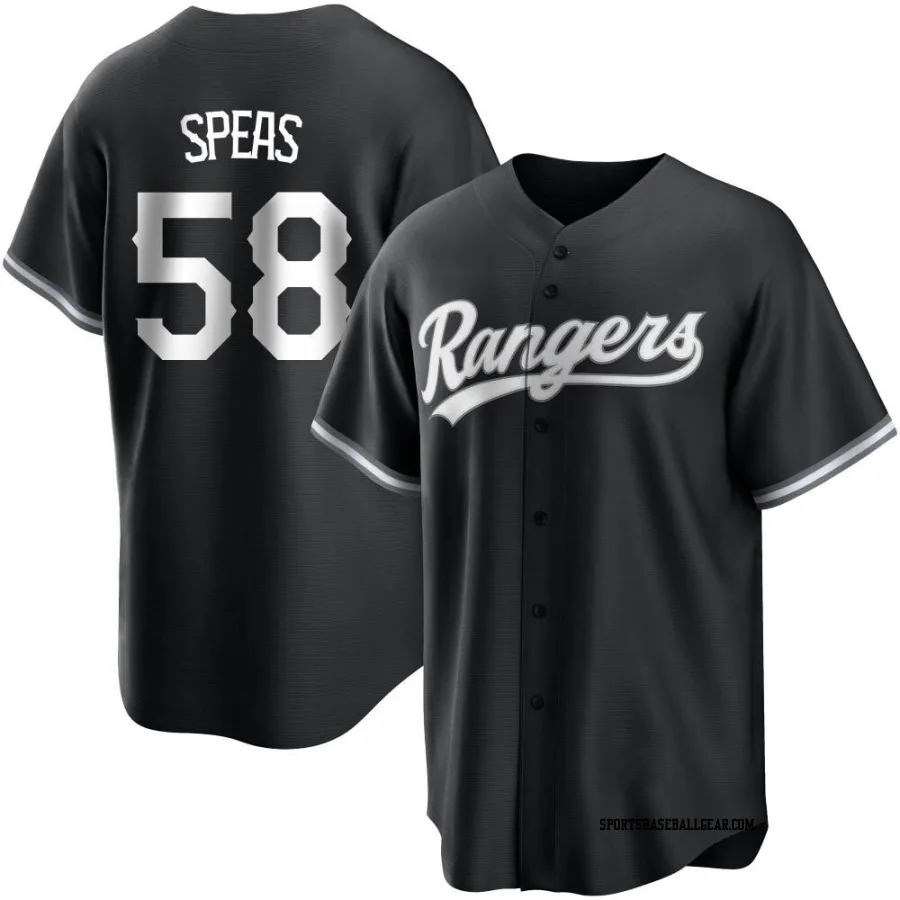 Alex Speas Youth Texas Rangers Black/White Replica Jersey