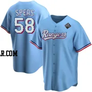 Alex Speas Youth Texas Rangers Light Blue Replica Alternate 2023 World Series Jersey