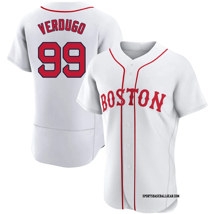 Alex Verdugo Men's Boston Red Sox White Authentic 2021 Patriots' Day Jersey