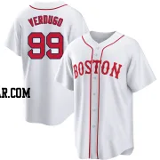 Alex Verdugo Men's Boston Red Sox White Replica 2021 Patriots' Day Jersey