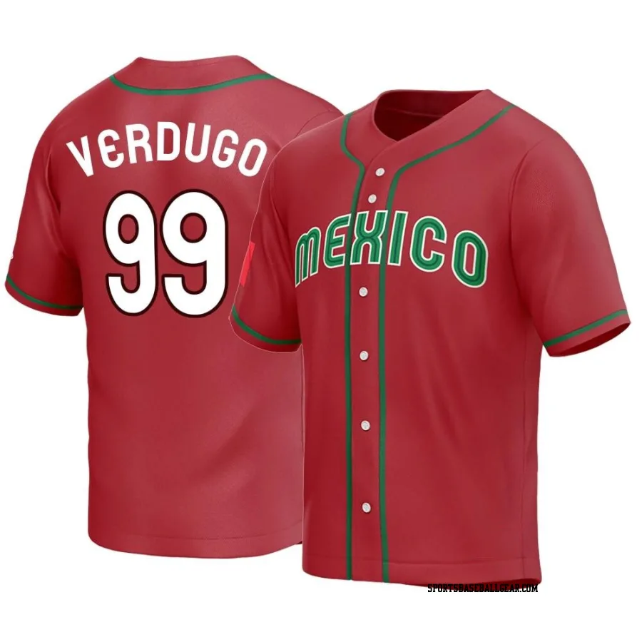 Alex Verdugo Men's Mexico Baseball Red Replica 2023 World Baseball Classic Jersey