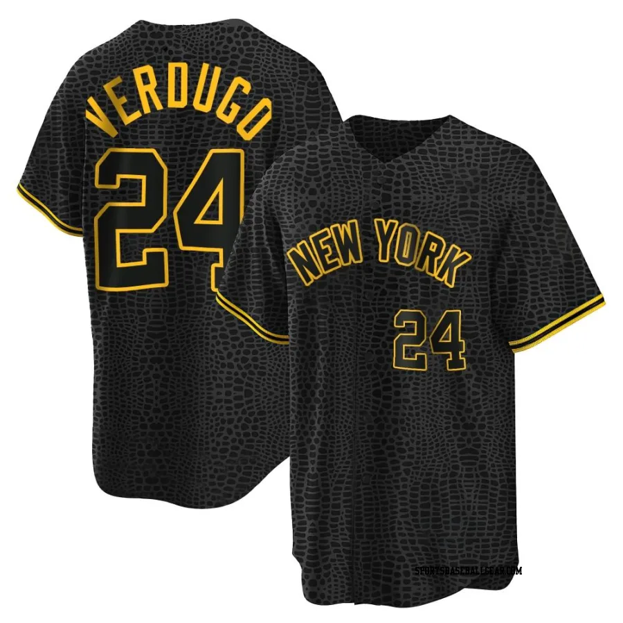 Alex Verdugo Men's New York Yankees Black Replica Snake Skin City Jersey