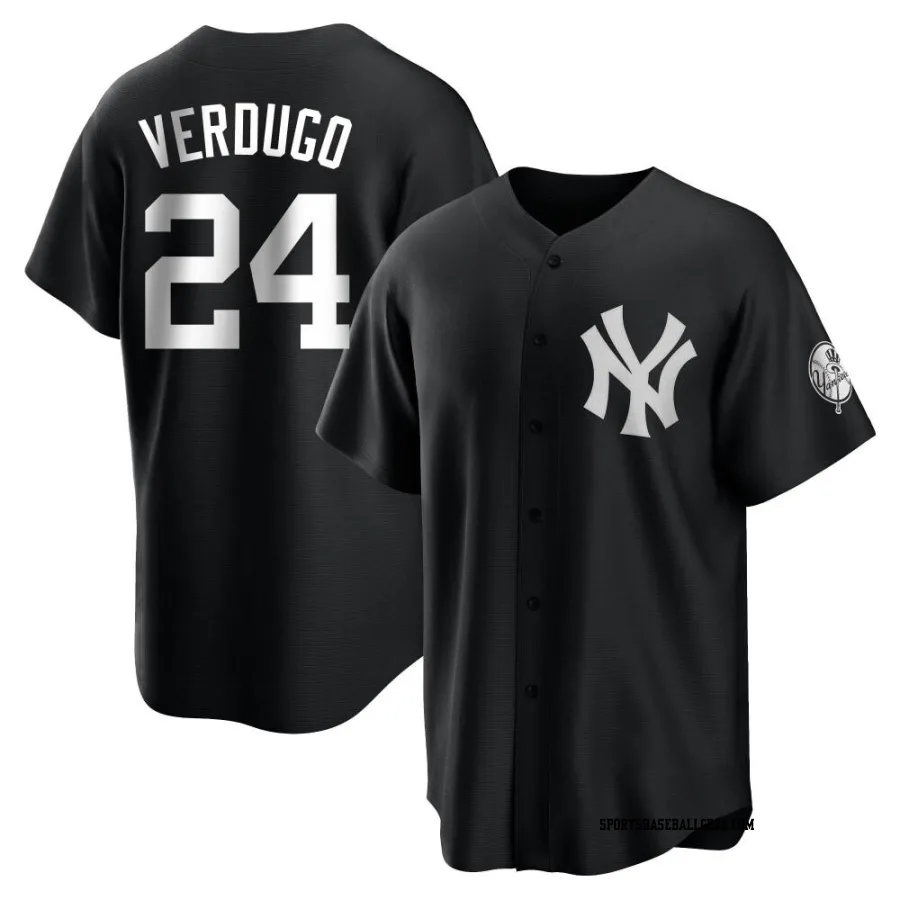 Alex Verdugo Men's New York Yankees Black/White Replica Jersey