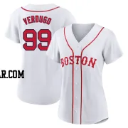 Alex Verdugo Women's Boston Red Sox White Authentic 2021 Patriots' Day Jersey