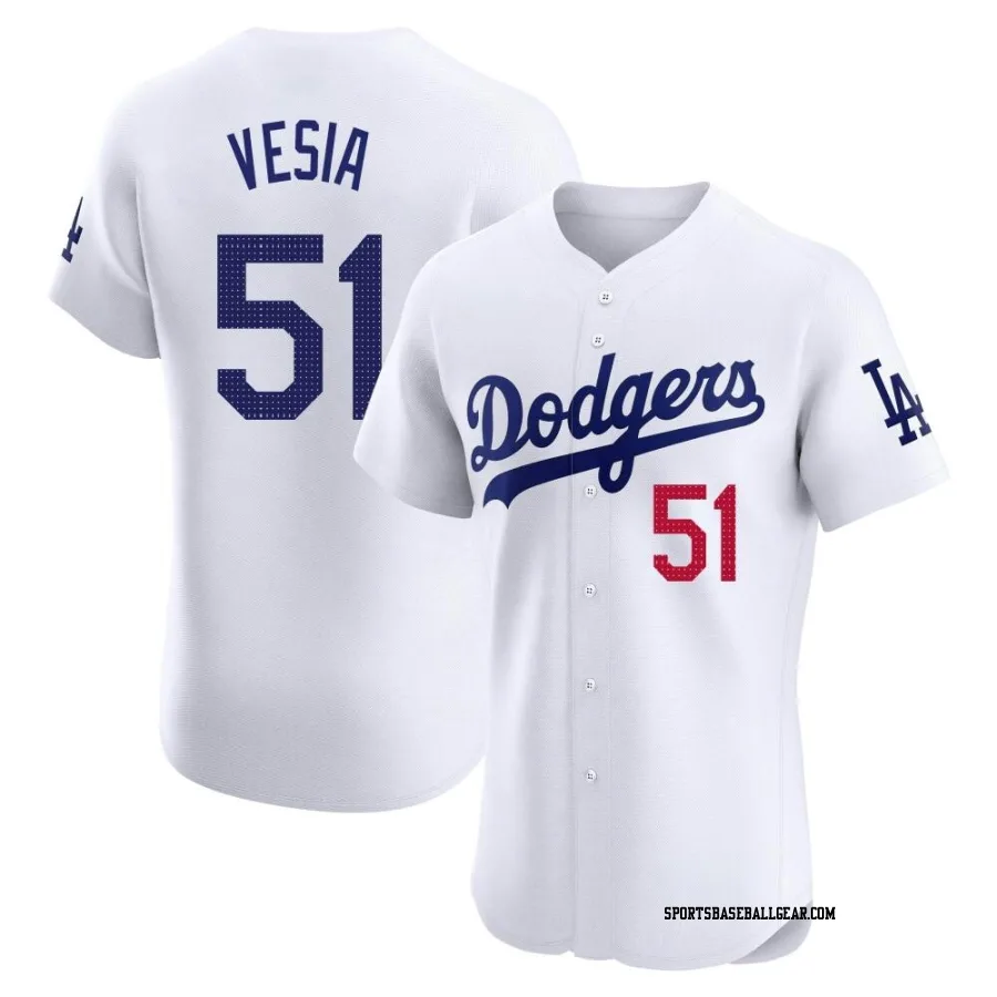 Alex Vesia Men's Los Angeles Dodgers White Elite Home Jersey