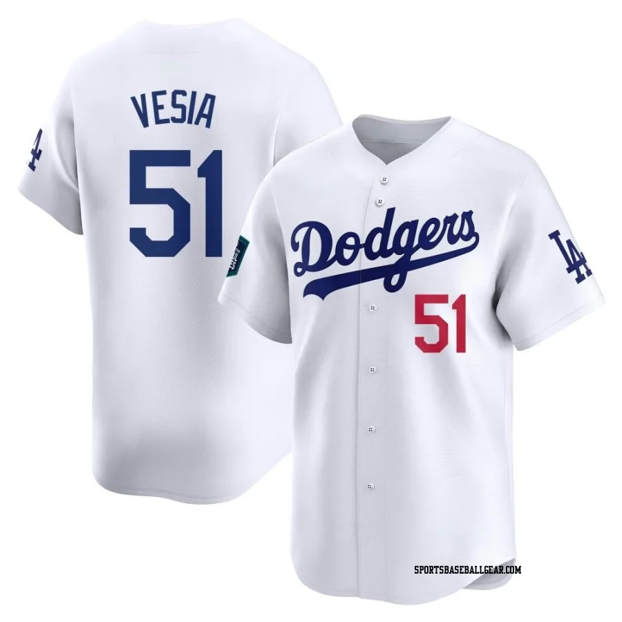 Alex Vesia Men's Los Angeles Dodgers White Limited 2024 World Tour Seoul Series Home Jersey