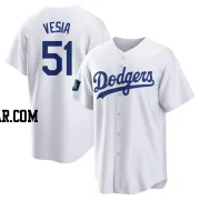 Alex Vesia Men's Los Angeles Dodgers White Replica 2024 World Tour Seoul Series Home Jersey