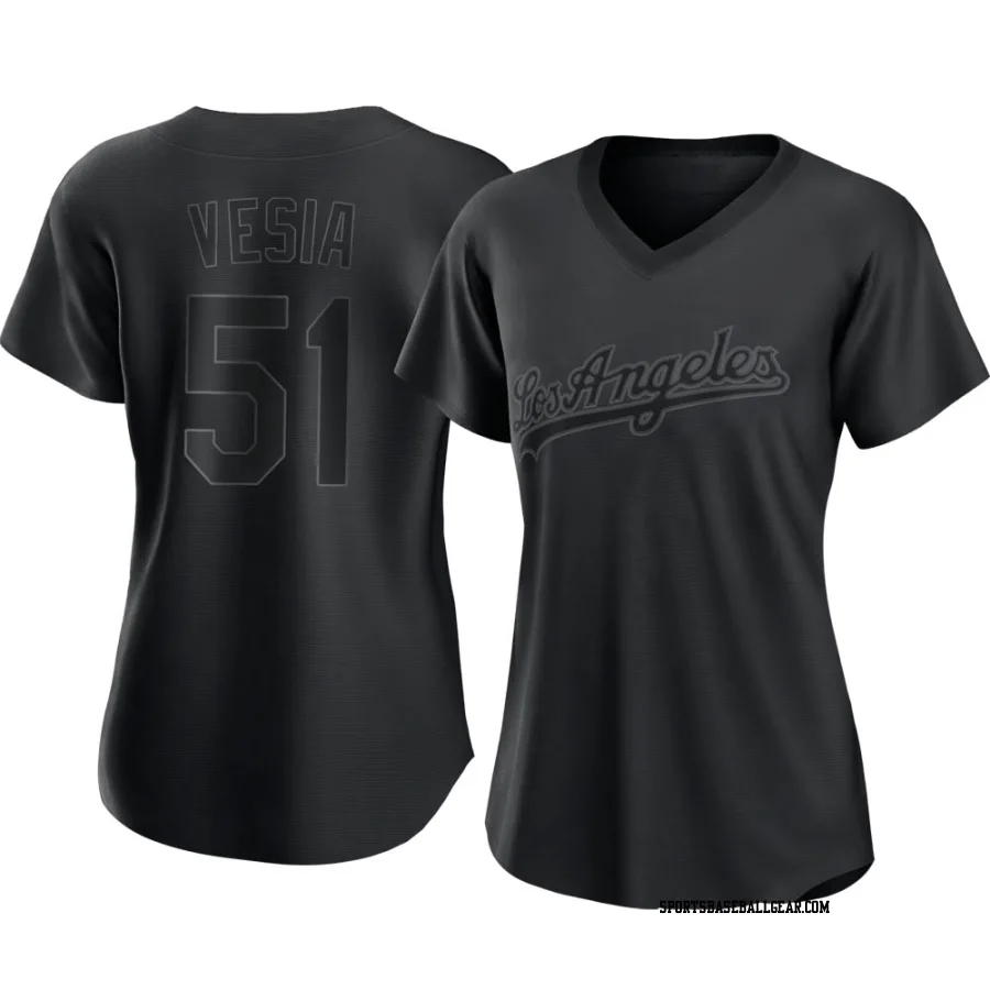 Alex Vesia Women's Los Angeles Dodgers Black Replica Pitch Fashion Jersey