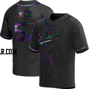 Alex Wood Men's Oakland Athletics Black Holographic Replica Alternate Jersey