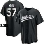 Alex Wood Men's Oakland Athletics Black/White Replica Jersey