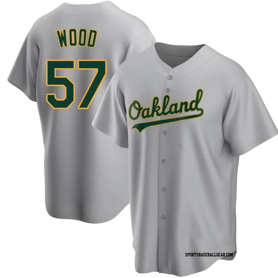 Alex Wood Men's Oakland Athletics Gray Replica Road Jersey