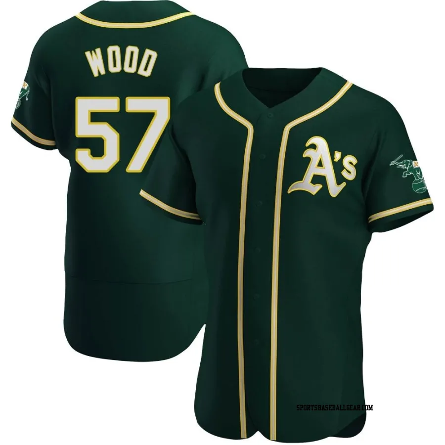 Alex Wood Men's Oakland Athletics Green Authentic Alternate Jersey