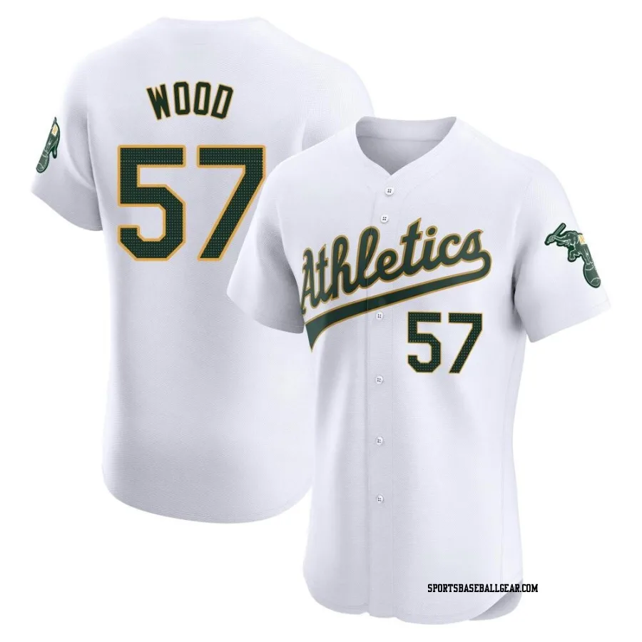 Alex Wood Men's Oakland Athletics White Elite Home Jersey