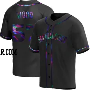 Alex Wood Men's San Francisco Giants Black Holographic Replica Alternate Jersey