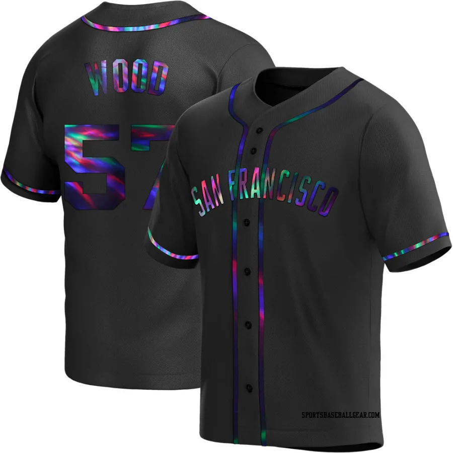 Alex Wood Men's San Francisco Giants Black Holographic Replica Alternate Jersey