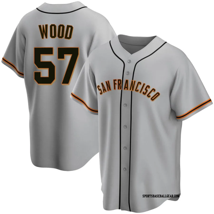 Alex Wood Men's San Francisco Giants Gray Replica Road Jersey