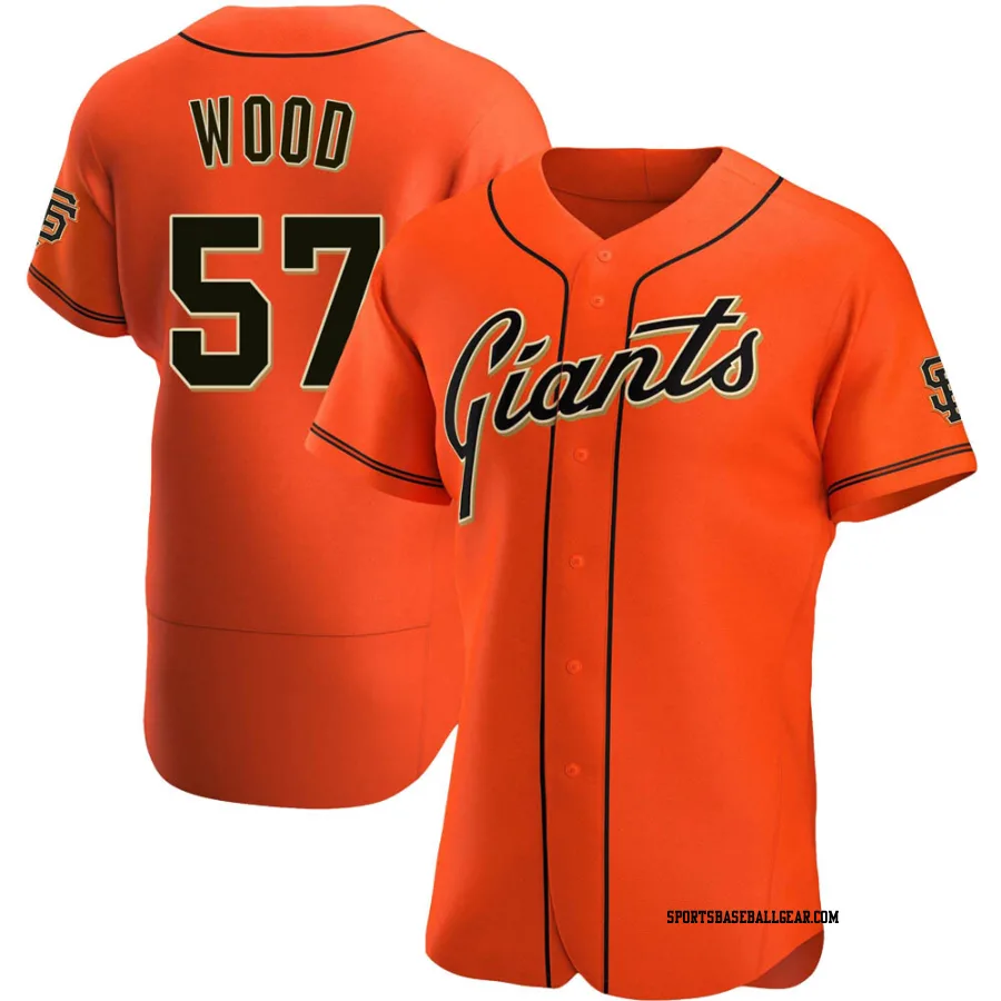 Alex Wood Men's San Francisco Giants Orange Authentic Alternate Jersey