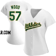 Alex Wood Women's Oakland Athletics White Authentic Home Jersey