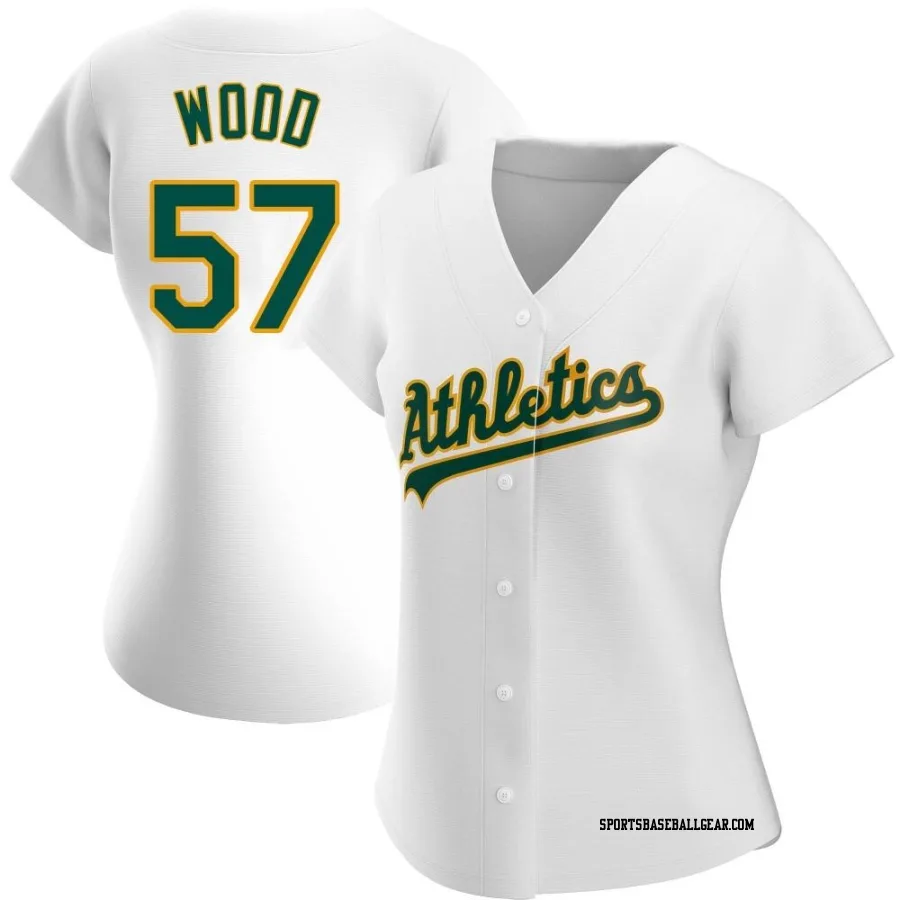 Alex Wood Women's Oakland Athletics White Authentic Home Jersey