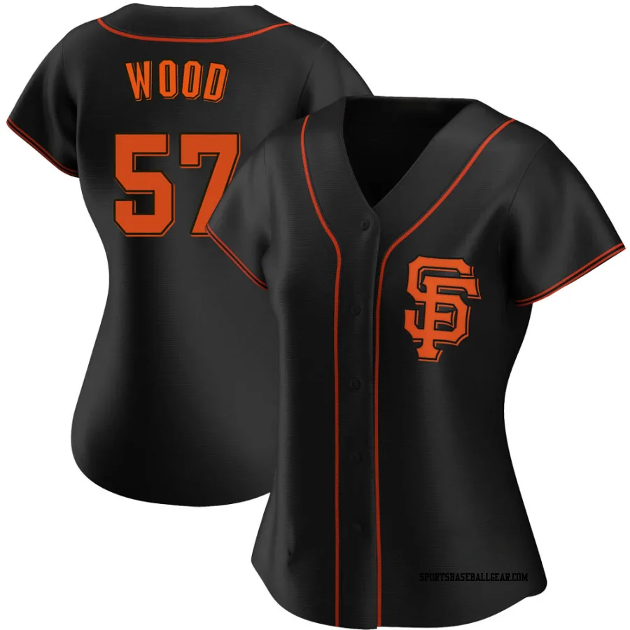 Alex Wood Women's San Francisco Giants Black Authentic Alternate Jersey