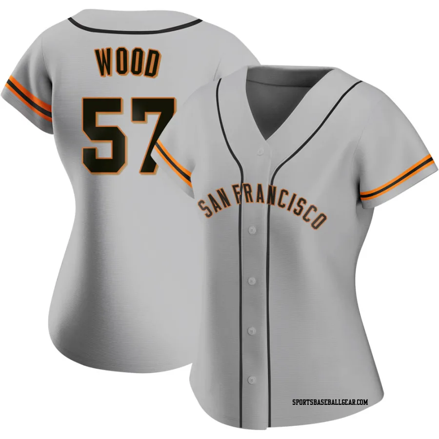 Alex Wood Women's San Francisco Giants Gray Authentic Road Jersey