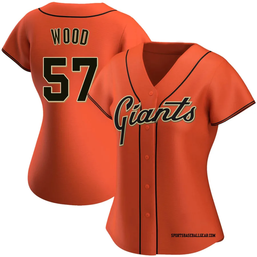 Alex Wood Women's San Francisco Giants Orange Authentic Alternate Jersey