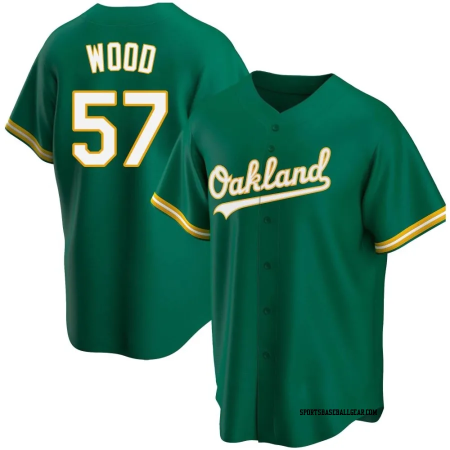 Alex Wood Youth Oakland Athletics Green Replica Kelly Alternate Jersey