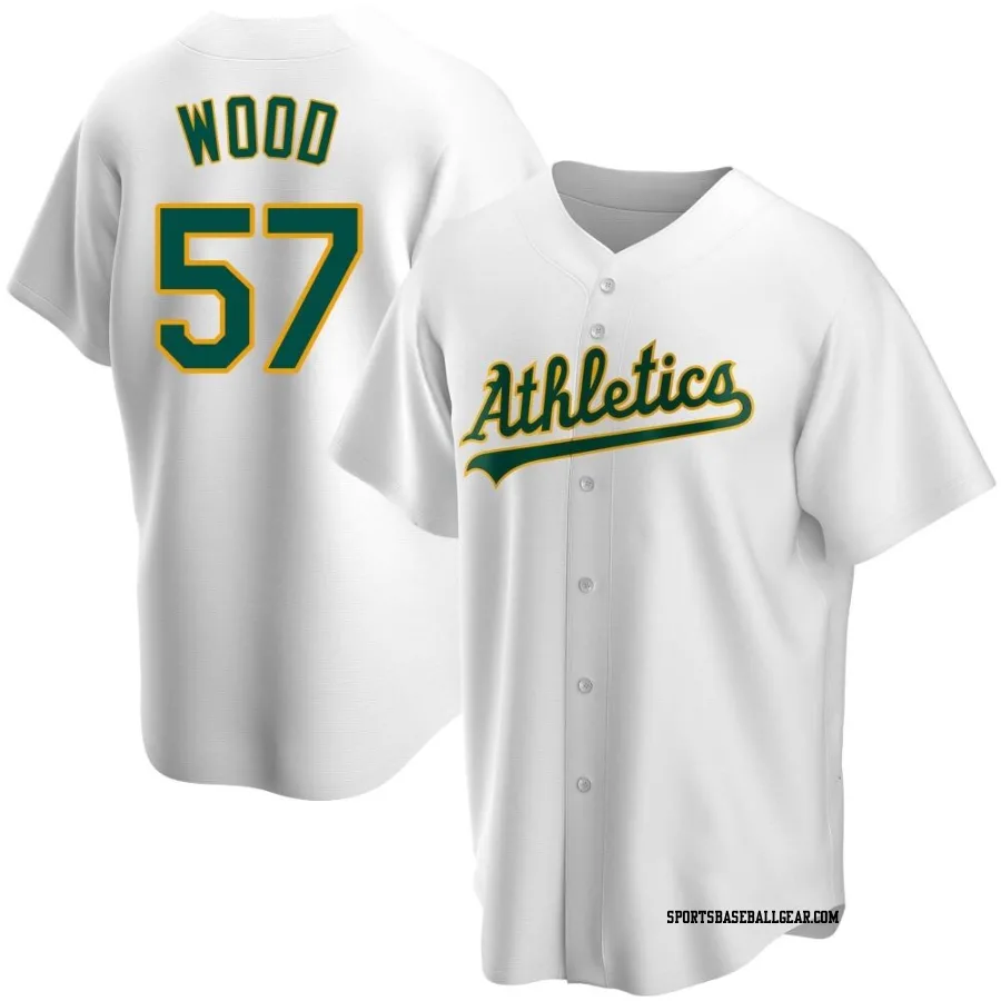 Alex Wood Youth Oakland Athletics White Replica Home Jersey