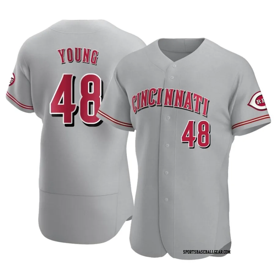 Alex Young Men's Cincinnati Reds Gray Authentic Road Jersey