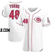 Alex Young Men's Cincinnati Reds White Authentic Home Jersey